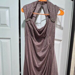 Prom or party dress brown  shimmery long dress